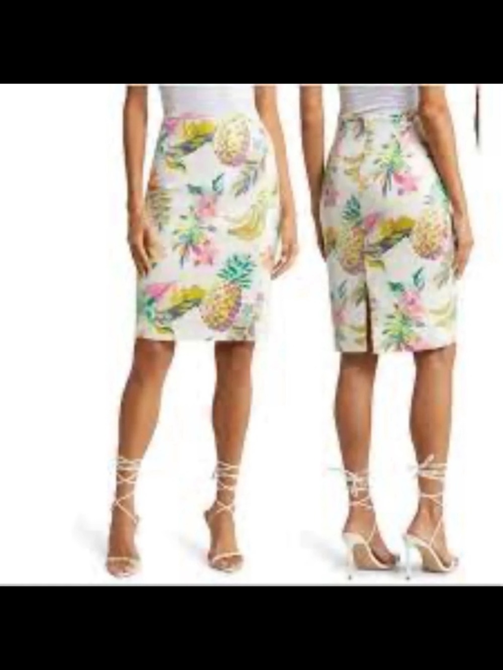 Le Superbe Supershine Sequined Pencil Skirt Tropical Cali Shine Fruit Size 4